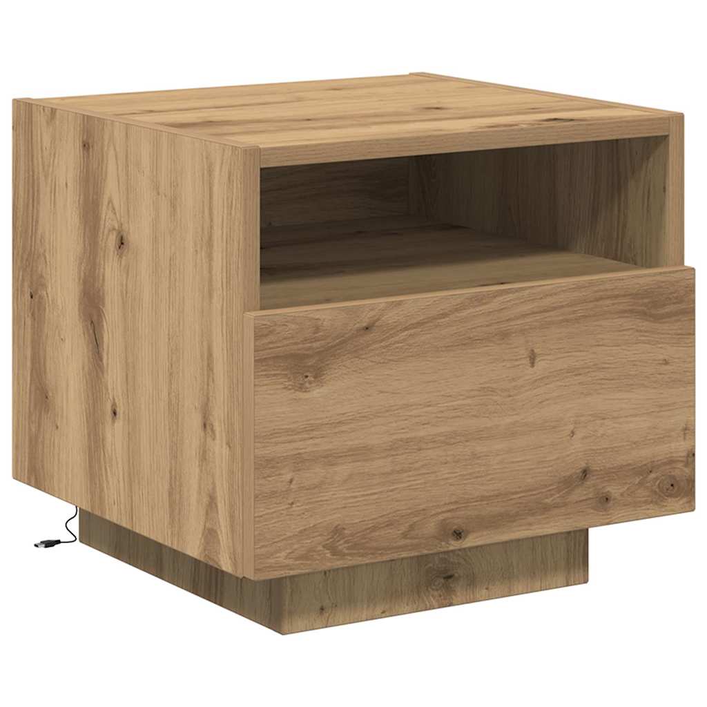 vidaXL Szafka Nocna z szufladą 2 pcs Dąb rzemieślniczy 40 x 39 x 37 cm