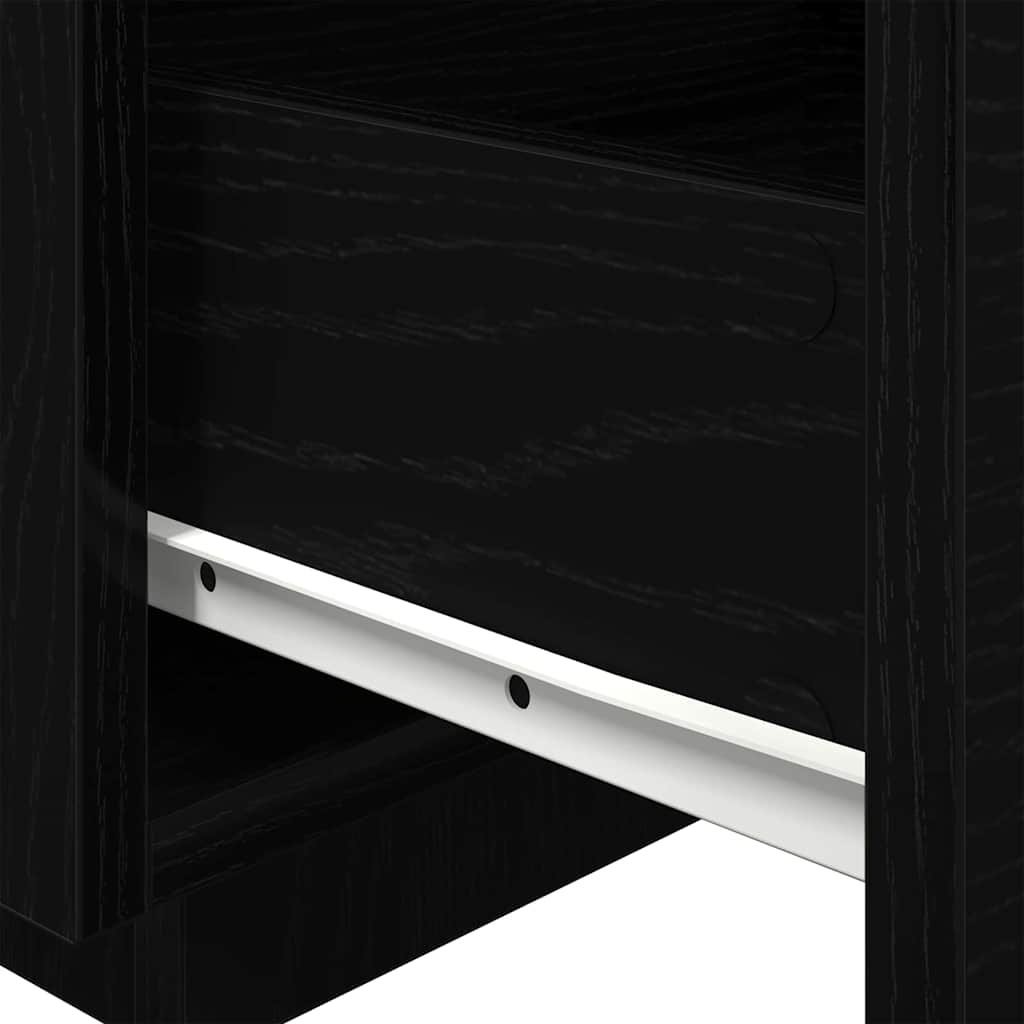 vidaXL Szafka Nocna Czarny Dąb 40 x 39 x 37 cm Materiał drewnopochodny