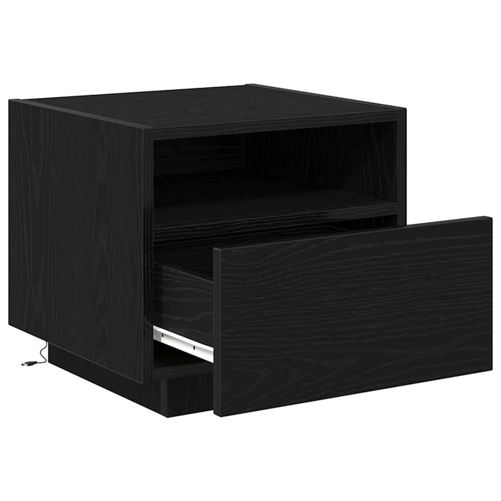 vidaXL Szafka Nocna Czarny Dąb 40 x 39 x 37 cm Materiał drewnopochodny
