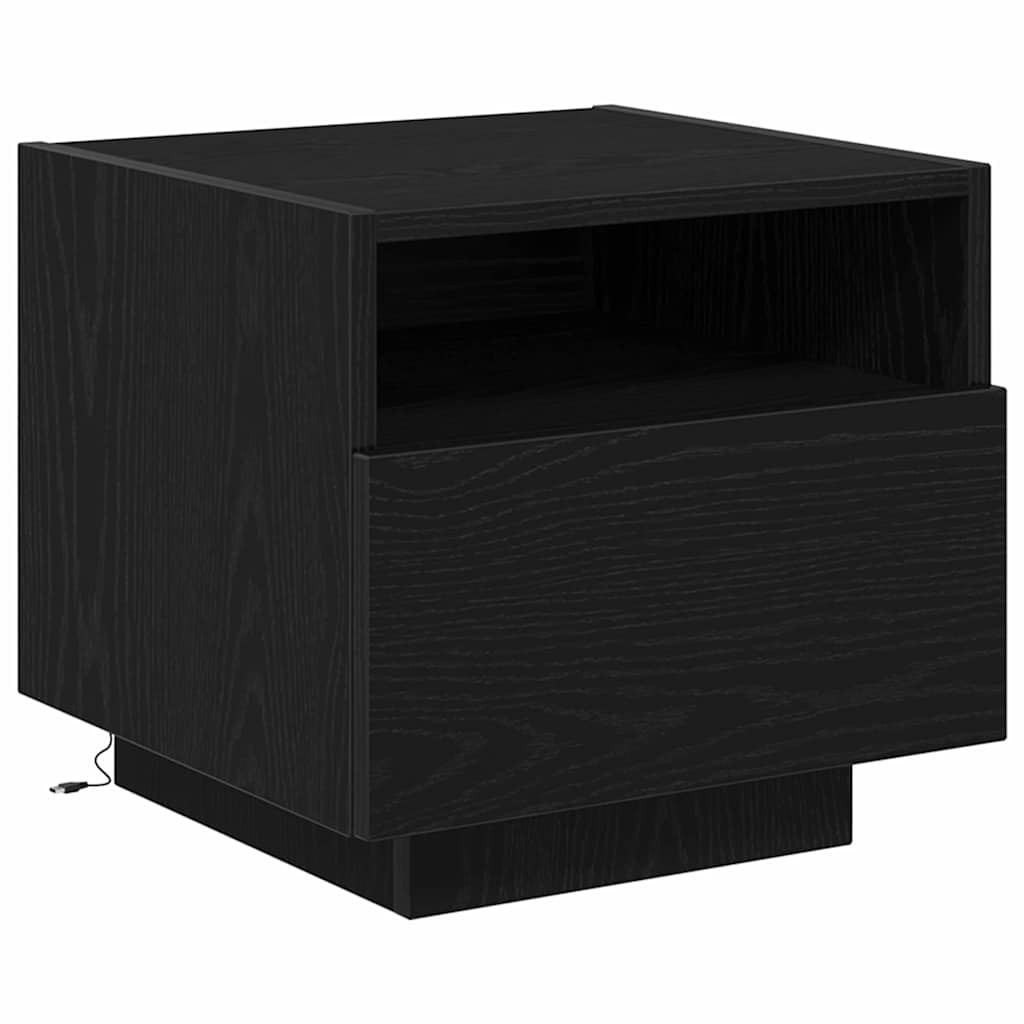 vidaXL Szafka Nocna z szufladą 2 pcs Czarny Dąb 40 x 39 x 37 cm