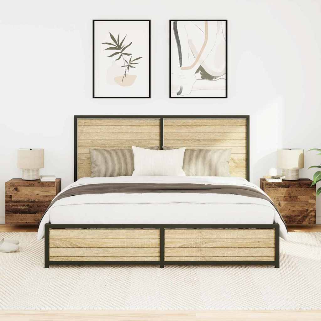vidaXL Szafka Nocna z szufladą 2 pcs Stare drewno 50 x 39 x 41 cm