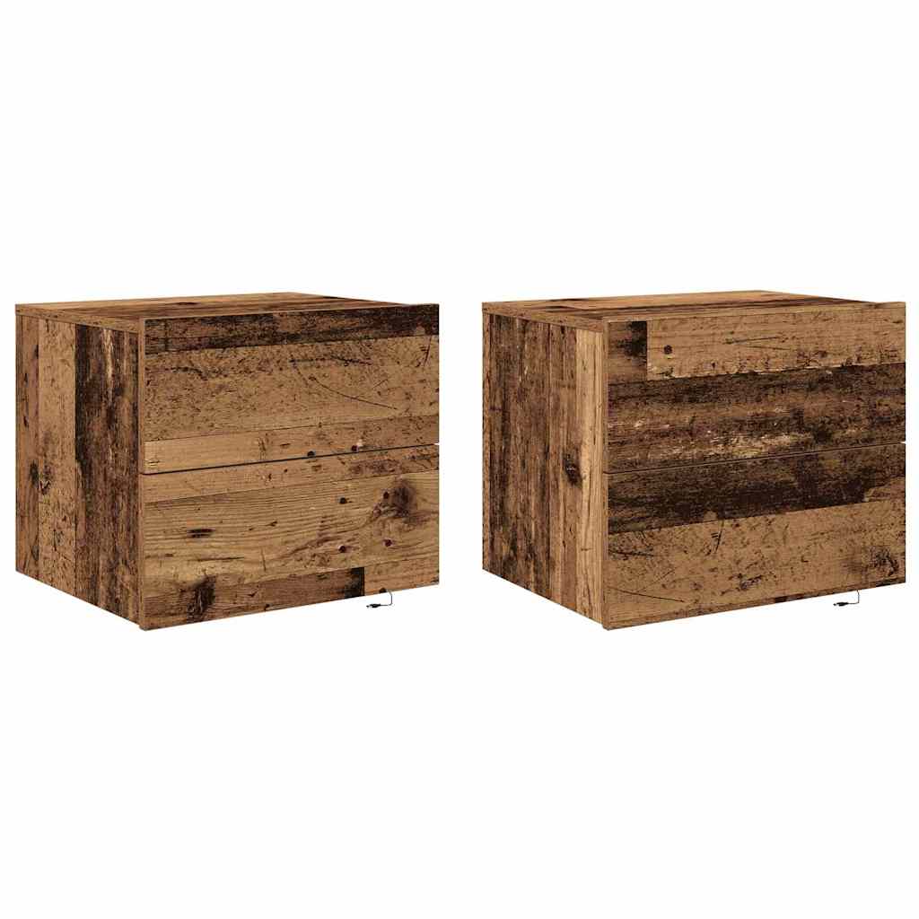 vidaXL Szafka Nocna z szufladą 2 pcs Stare drewno 50 x 39 x 41 cm