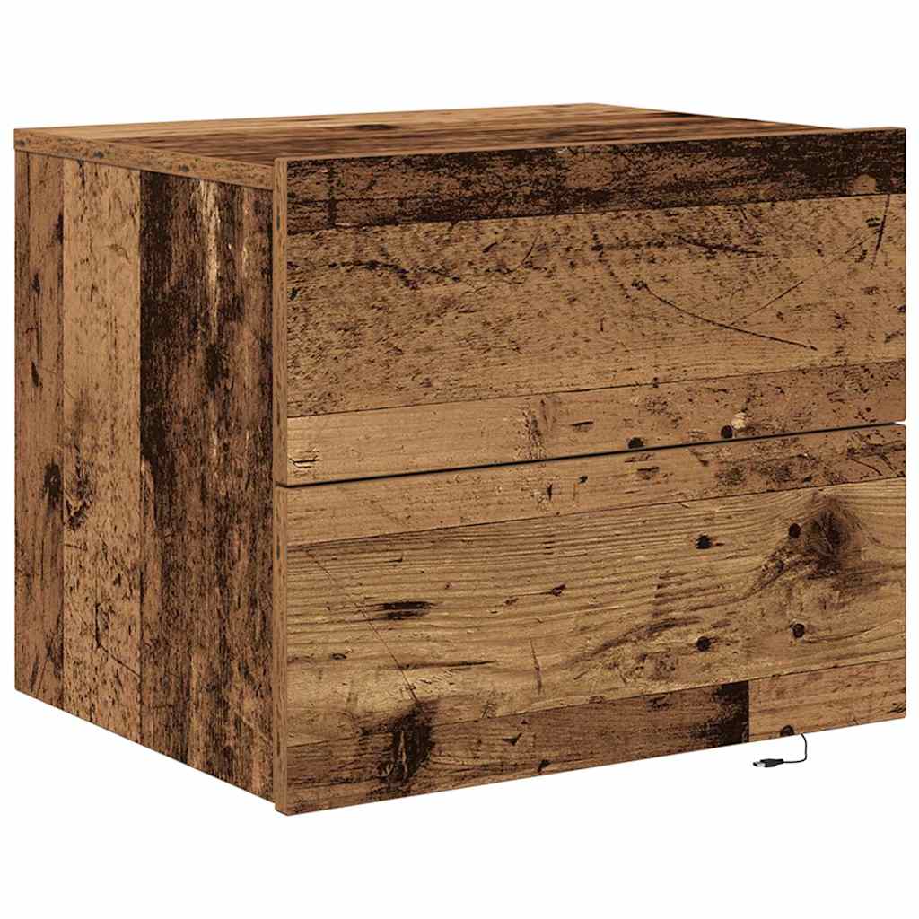 vidaXL Szafka Nocna z szufladą 2 pcs Stare drewno 50 x 39 x 41 cm