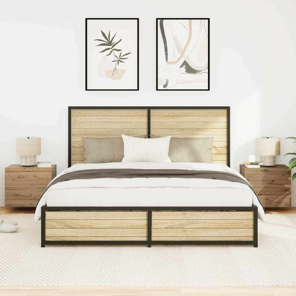 vidaXL Szafka Nocna z szufladą 2 pcs Dąb rzemieślniczy 50 x 39 x 41 cm