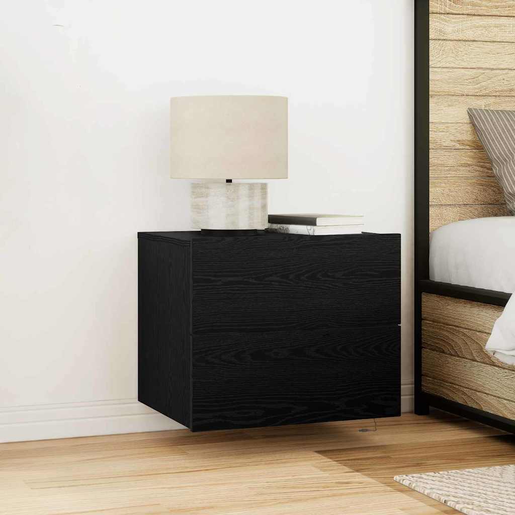 vidaXL Szafka Nocna Czarny Dąb 50 x 39 x 41 cm Materiał drewnopochodny