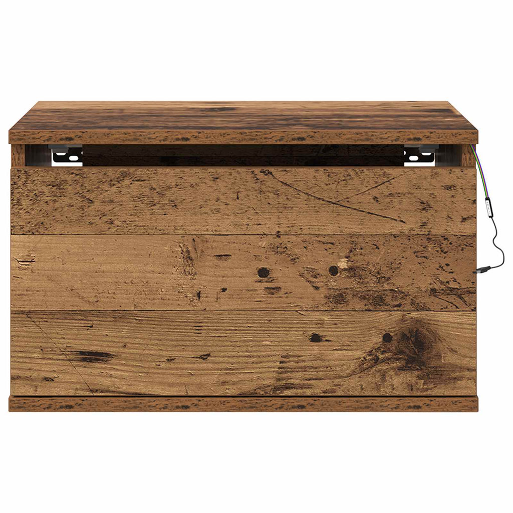 vidaXL Ścienny stolik nocny z szufladą Stare drewno 50 x 36 x 30 cm