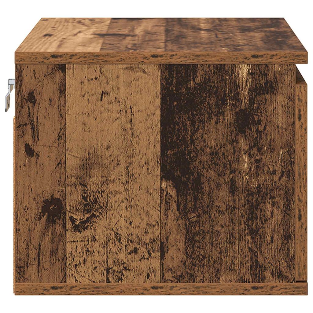 vidaXL Ścienny stolik nocny z szufladą Stare drewno 50 x 36 x 30 cm