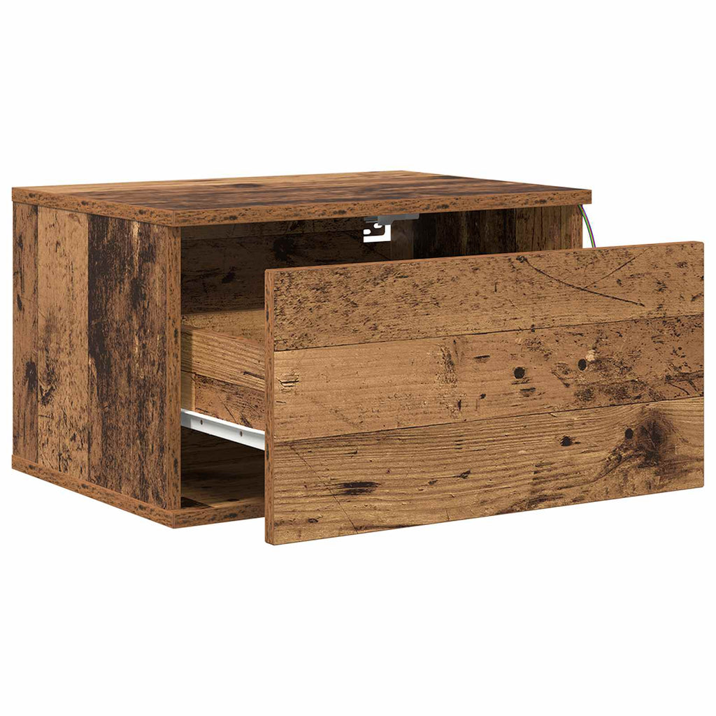 vidaXL Ścienny stolik nocny 2 pcs Stare drewno Materiał drewnopochodny