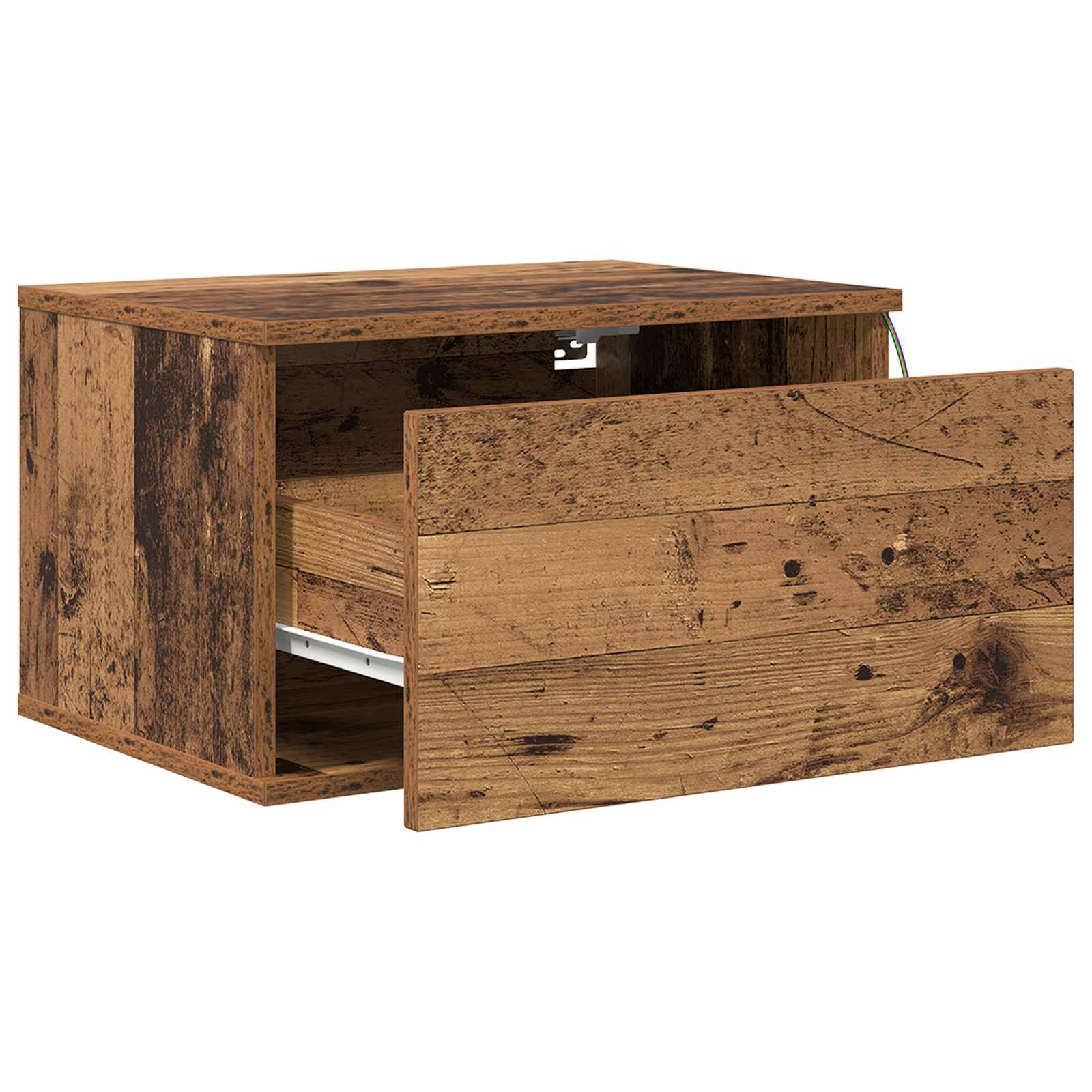 vidaXL Ścienny stolik nocny 2 pcs Stare drewno Materiał drewnopochodny