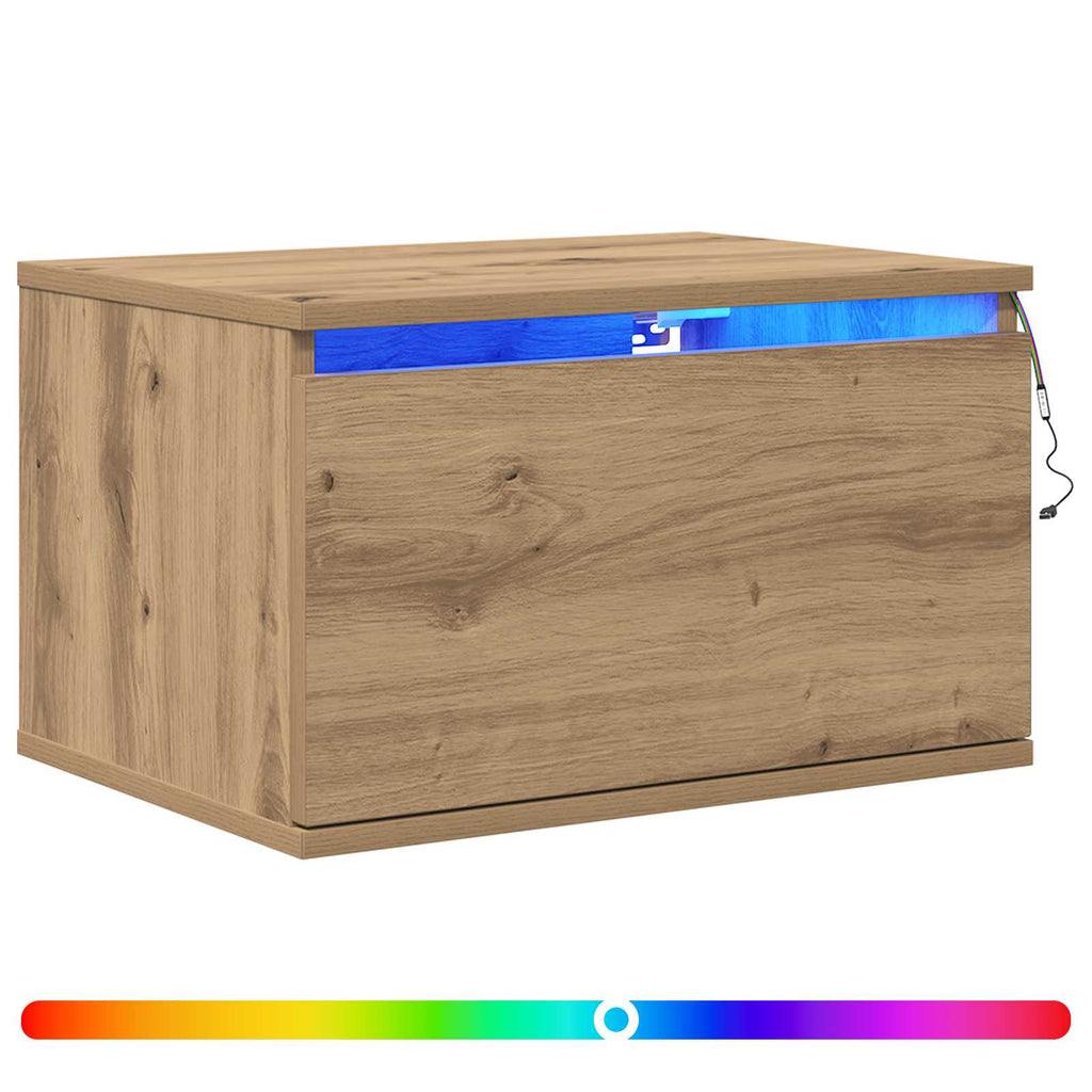 vidaXL Ścienny stolik nocny Dąb rzemieślniczy 50 x 36 x 30 cm
