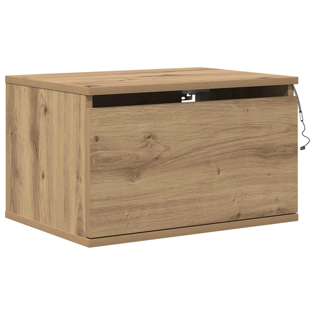 vidaXL Ścienny stolik nocny Dąb rzemieślniczy 50 x 36 x 30 cm
