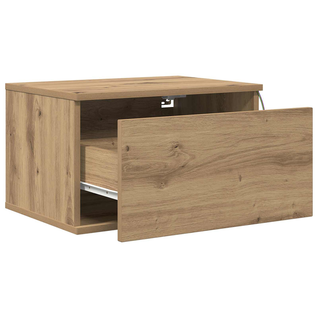 vidaXL Ścienny stolik nocny Dąb rzemieślniczy 50 x 36 x 30 cm