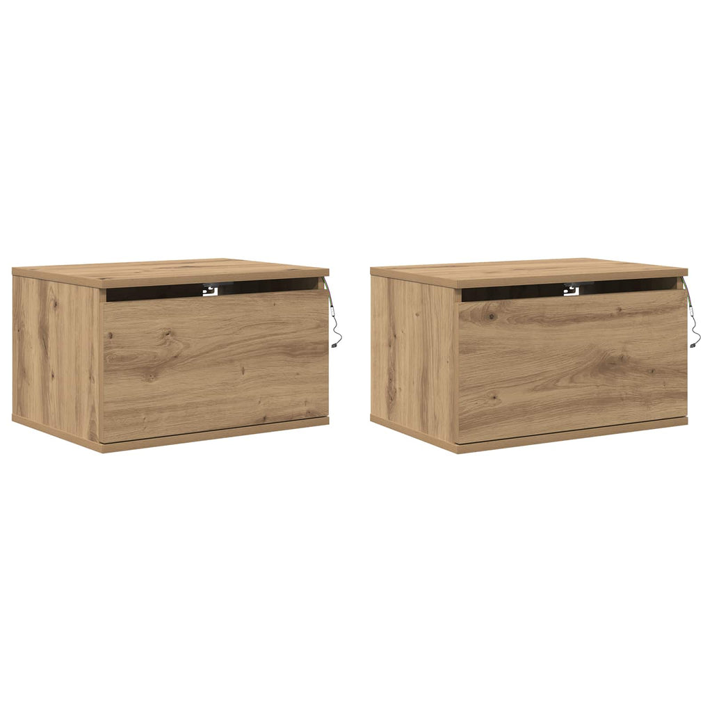 vidaXL Ścienny stolik nocny 2 pcs Dąb rzemieślniczy 50 x 36 x 30 cm