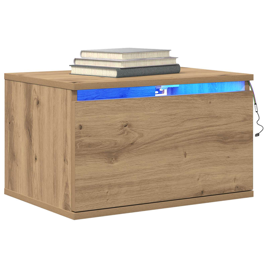 vidaXL Ścienny stolik nocny 2 pcs Dąb rzemieślniczy 50 x 36 x 30 cm