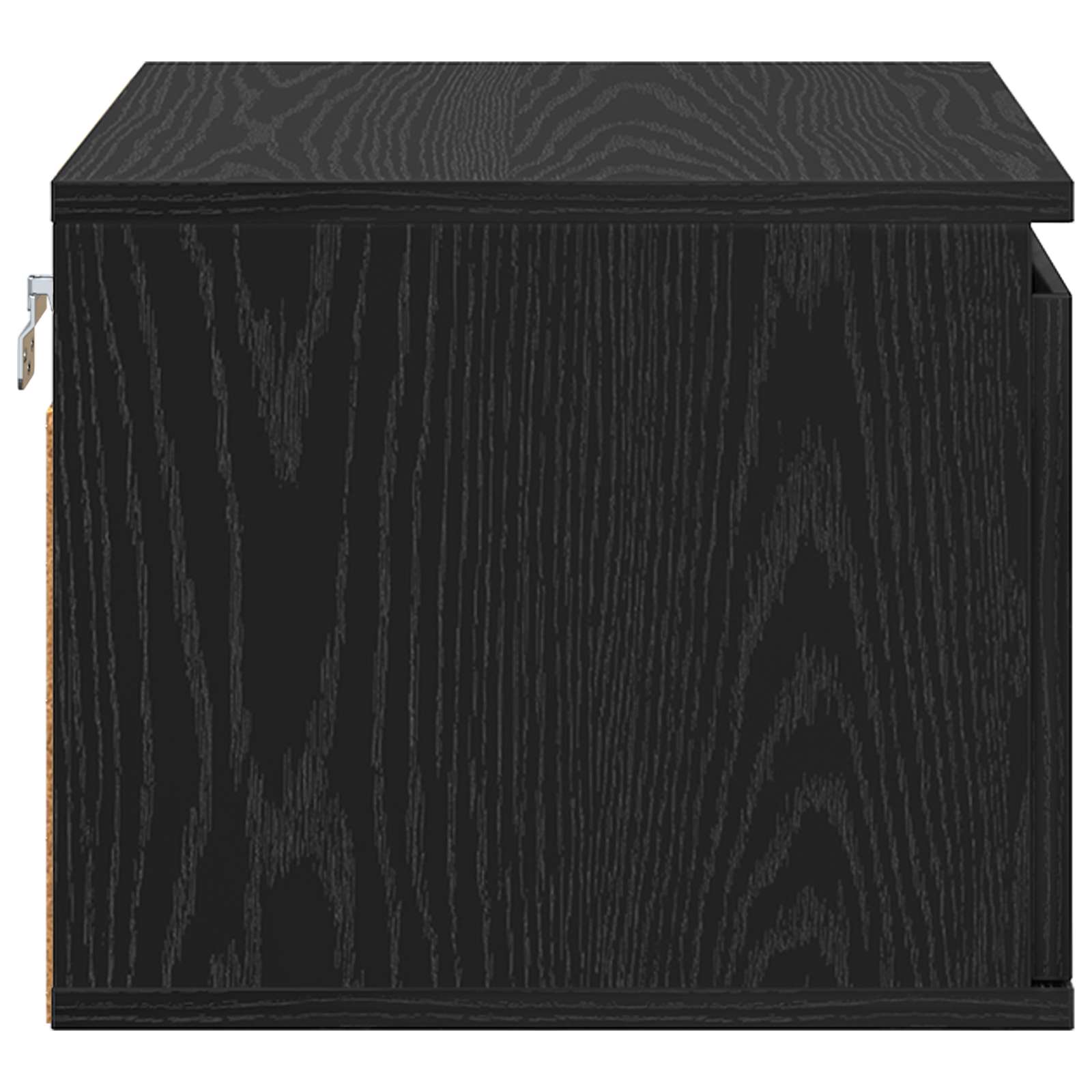vidaXL Ścienny stolik nocny z szufladą Czarny Dąb 50 x 36 x 30 cm