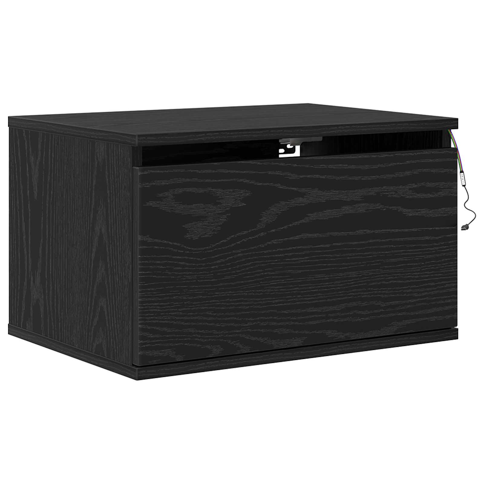 vidaXL Ścienny stolik nocny 2 pcs Czarny Dąb 50 x 36 x 30 cm