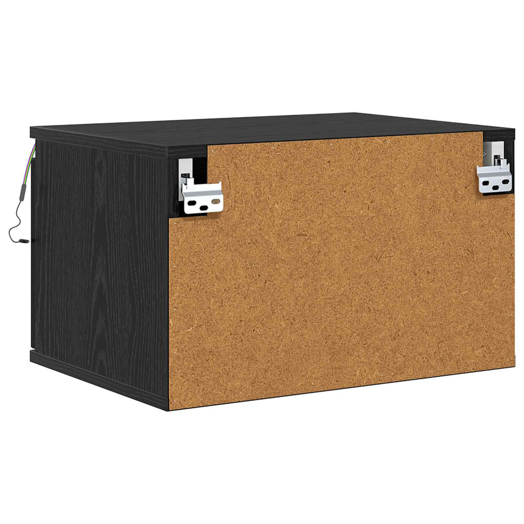 vidaXL Ścienny stolik nocny 2 pcs Czarny Dąb 50 x 36 x 30 cm
