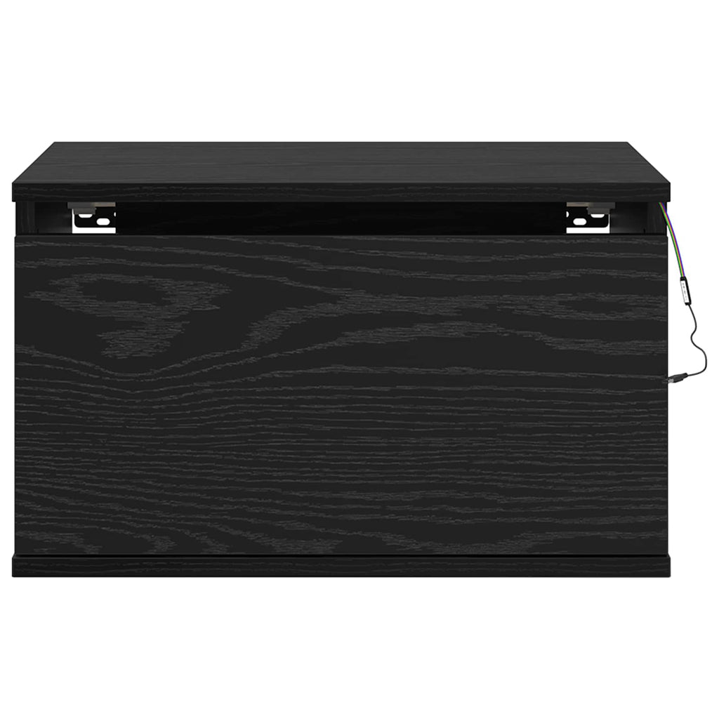 vidaXL Ścienny stolik nocny 2 pcs Czarny Dąb 50 x 36 x 30 cm