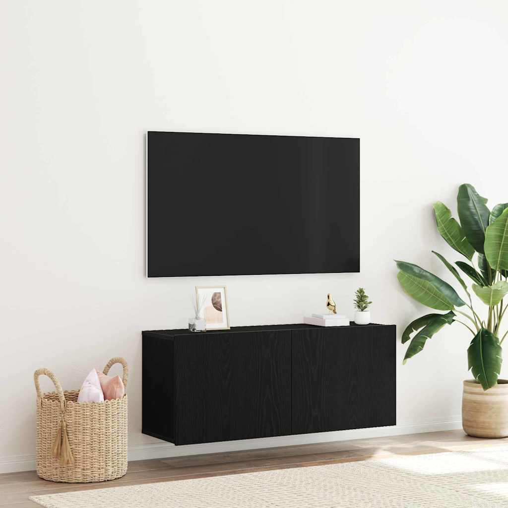 vidaXL Zestaw szafek RTV Czarny Dąb 100 x 30 x 41 cm