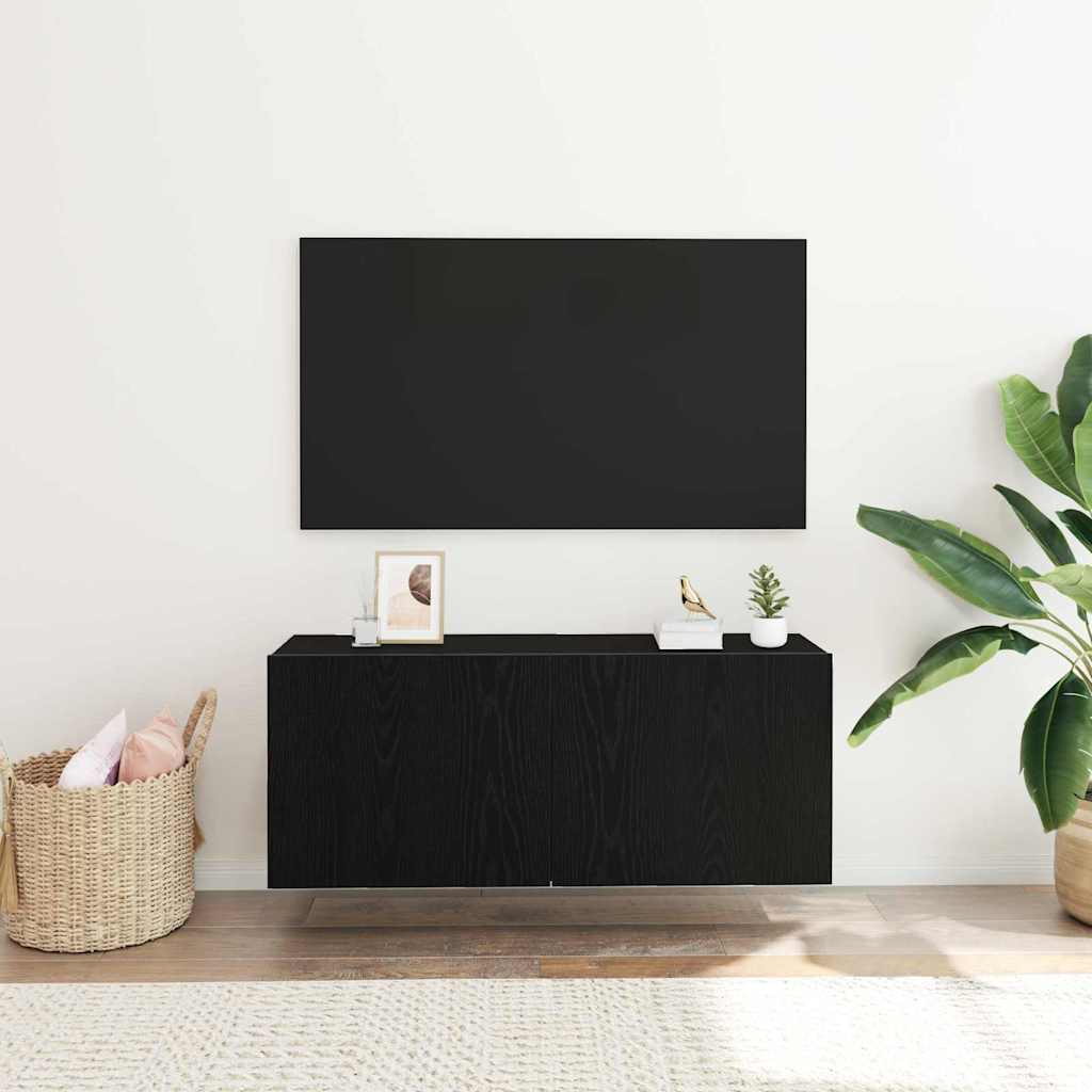 vidaXL Zestaw szafek RTV Czarny Dąb 100 x 30 x 41 cm