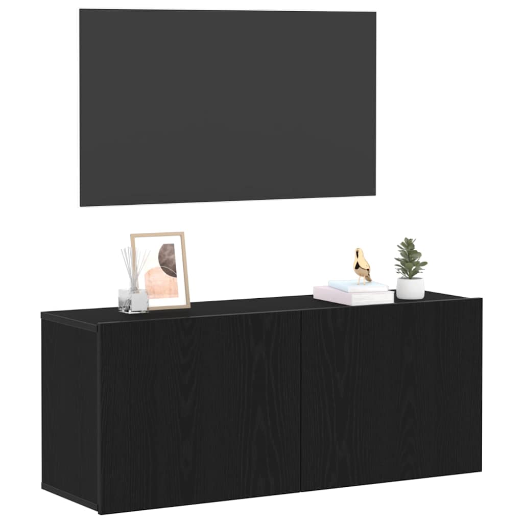 vidaXL Zestaw szafek RTV Czarny Dąb 100 x 30 x 41 cm