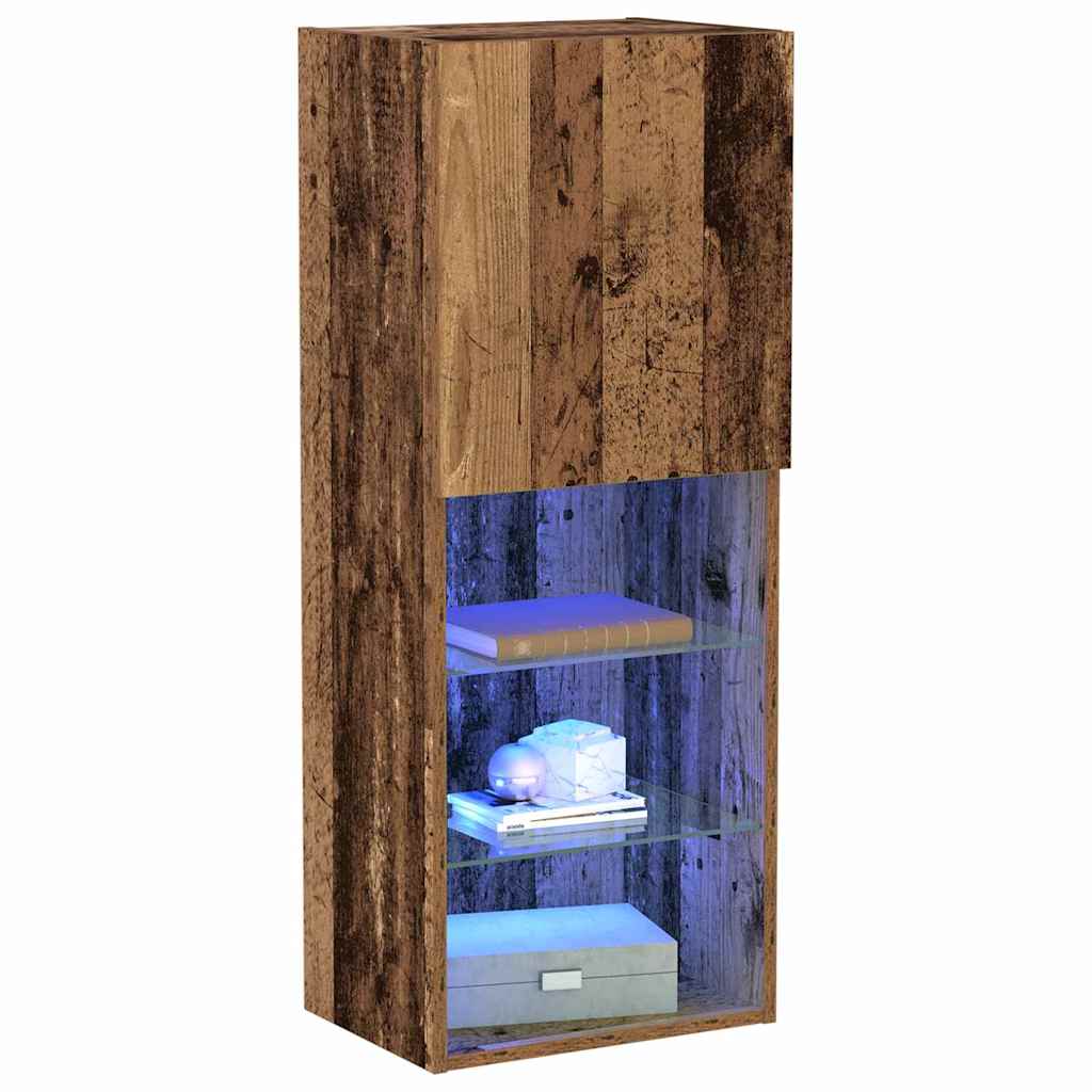 vidaXL Zestaw szafek RTV z LED Stare drewno 40,5 x 30 x 102 cm