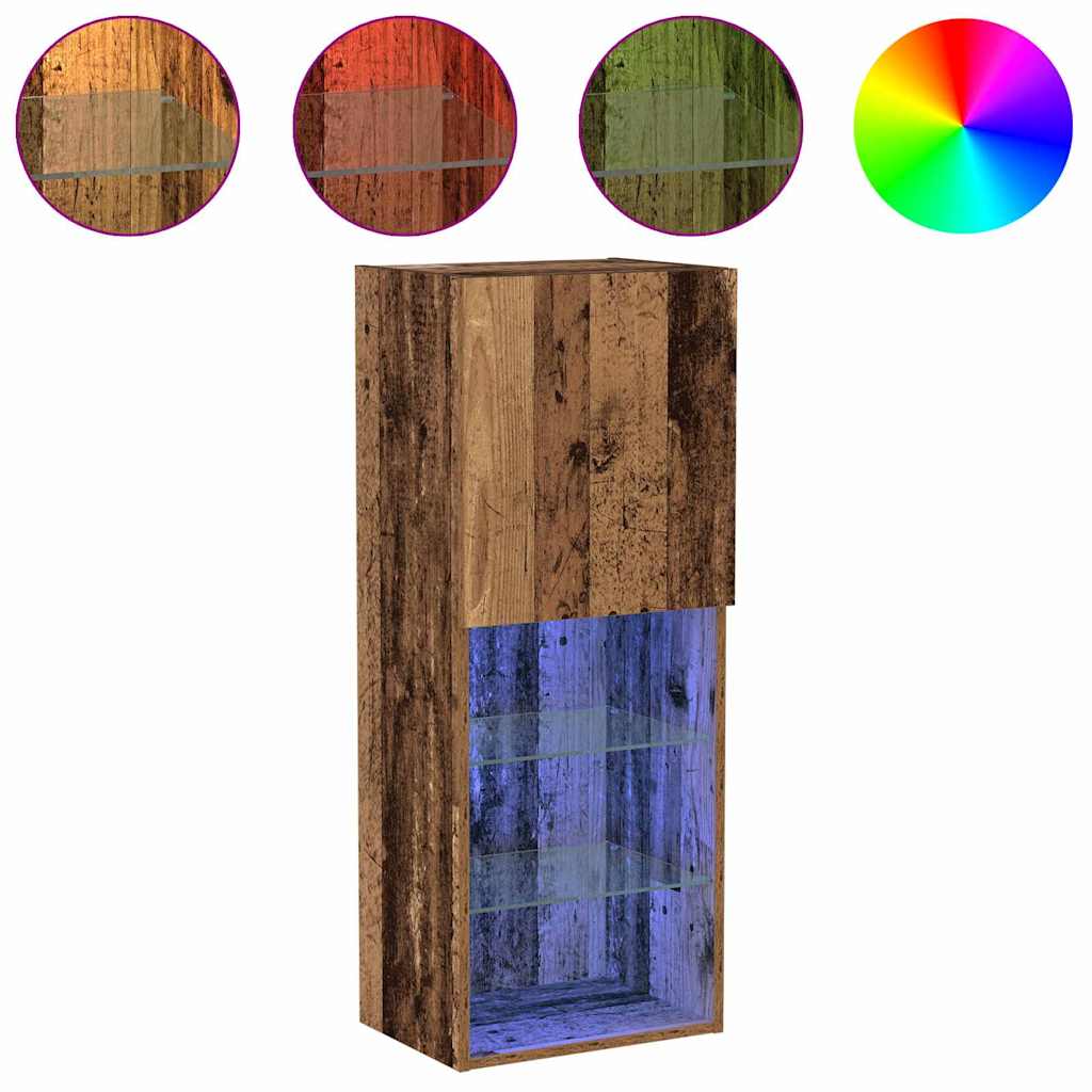 vidaXL Zestaw szafek RTV z LED Stare drewno 40,5 x 30 x 102 cm