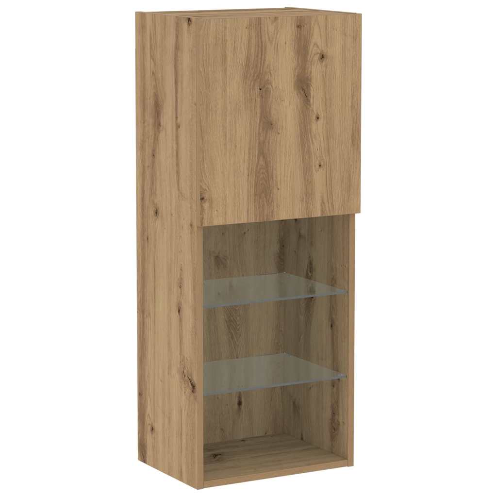 vidaXL Zestaw szafek RTV z LED Dąb rzemieślniczy 40,5 x 30 x 102 cm