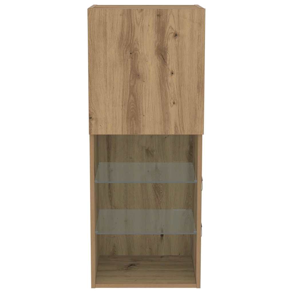 vidaXL Zestaw szafek RTV z LED Dąb rzemieślniczy 40,5 x 30 x 102 cm