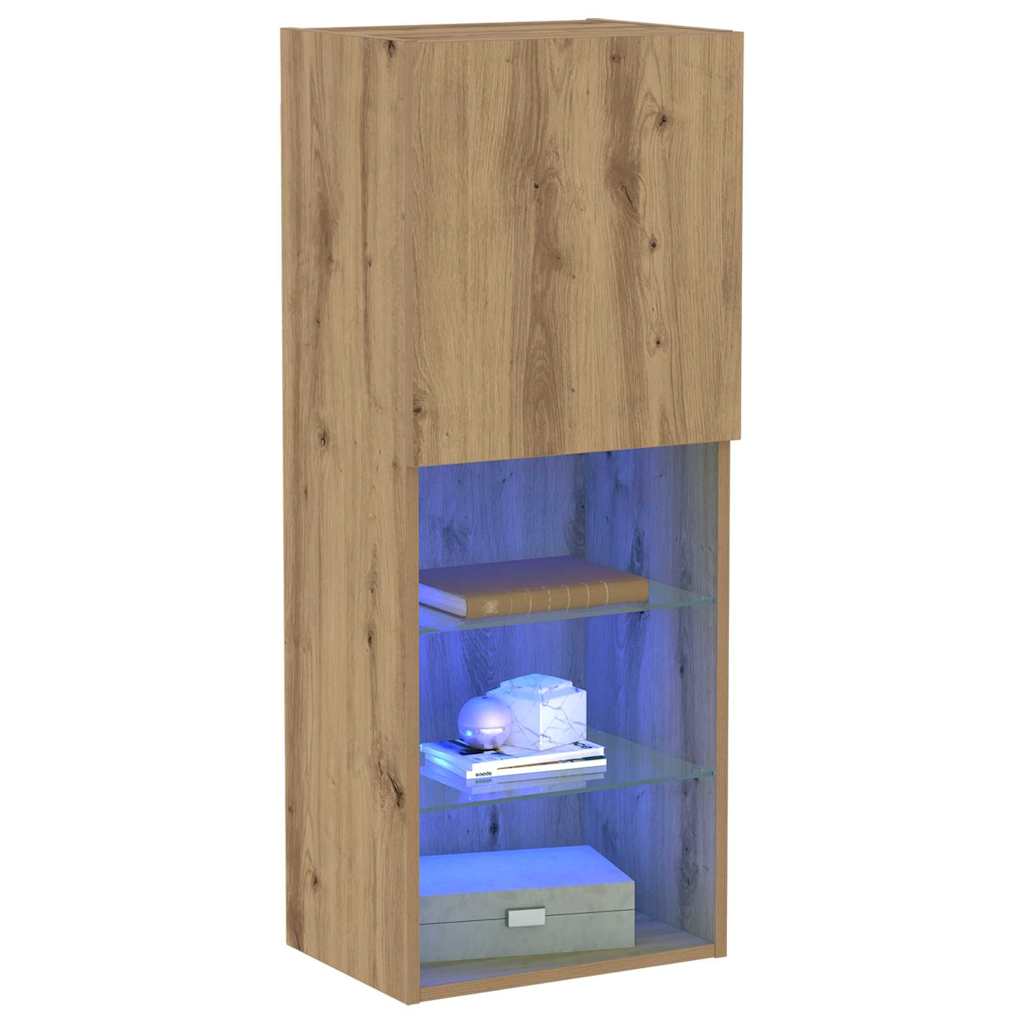vidaXL Zestaw szafek RTV z LED Dąb rzemieślniczy 40,5 x 30 x 102 cm