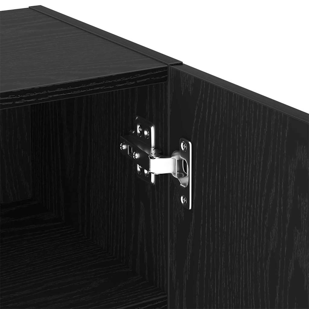 vidaXL Zestaw szafek RTV z LED Czarny Dąb 40,5 x 30 x 102 cm