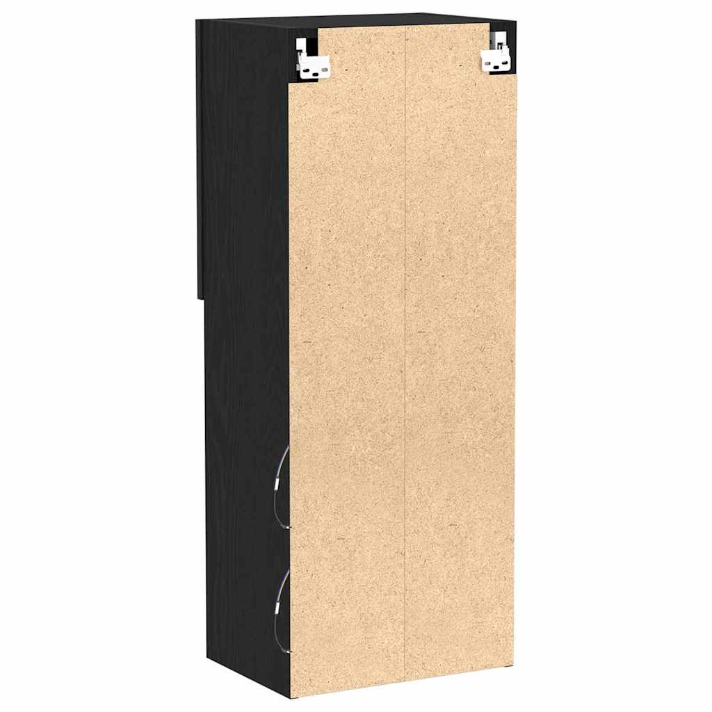 vidaXL Zestaw szafek RTV z LED Czarny Dąb 40,5 x 30 x 102 cm