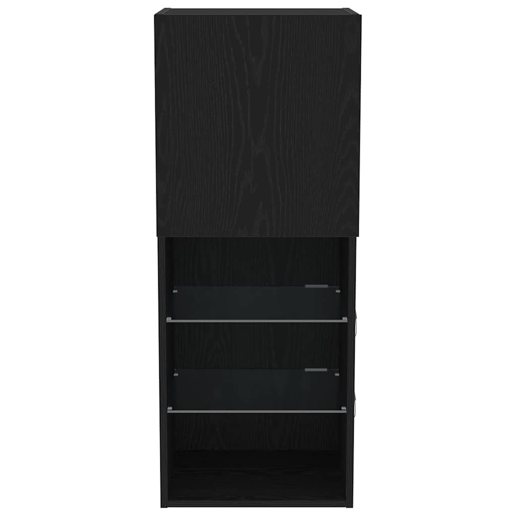 vidaXL Zestaw szafek RTV z LED Czarny Dąb 40,5 x 30 x 102 cm