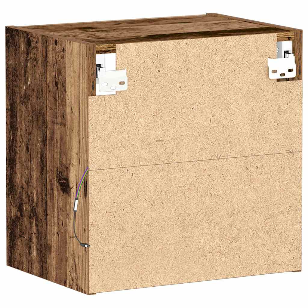 vidaXL Półka wisząca z oświetleniem LED Brązowy 40 x 28,5 x 40 cm