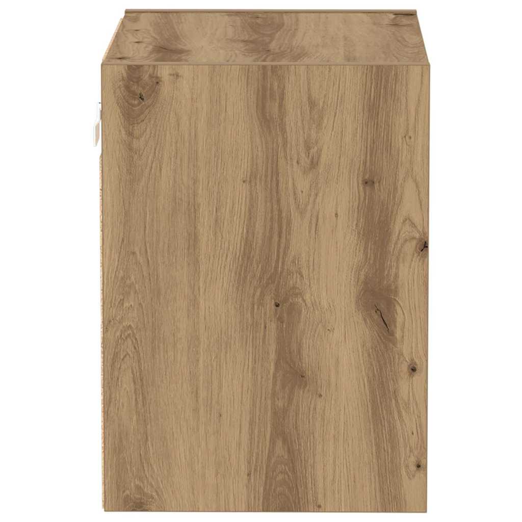 vidaXL Półka wisząca z oświetleniem LED Brązowy 40 x 28,5 x 40 cm