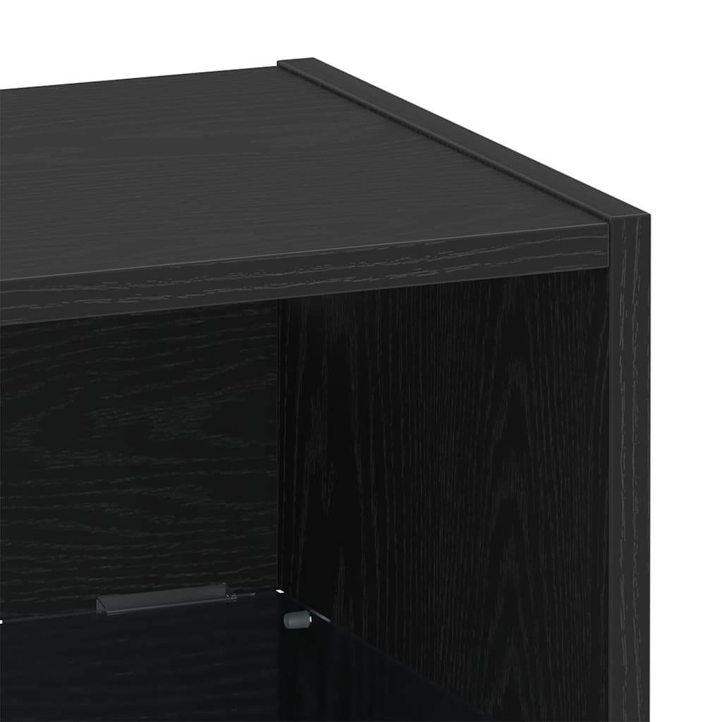 vidaXL Półka wisząca z oświetleniem LED 2 pcs Czarny 40 x 28,5 x 40 cm