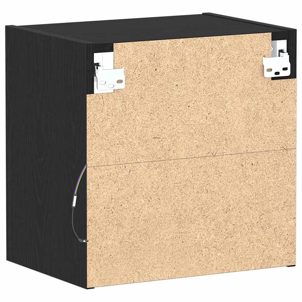 vidaXL Półka wisząca z oświetleniem LED 2 pcs Czarny 40 x 28,5 x 40 cm