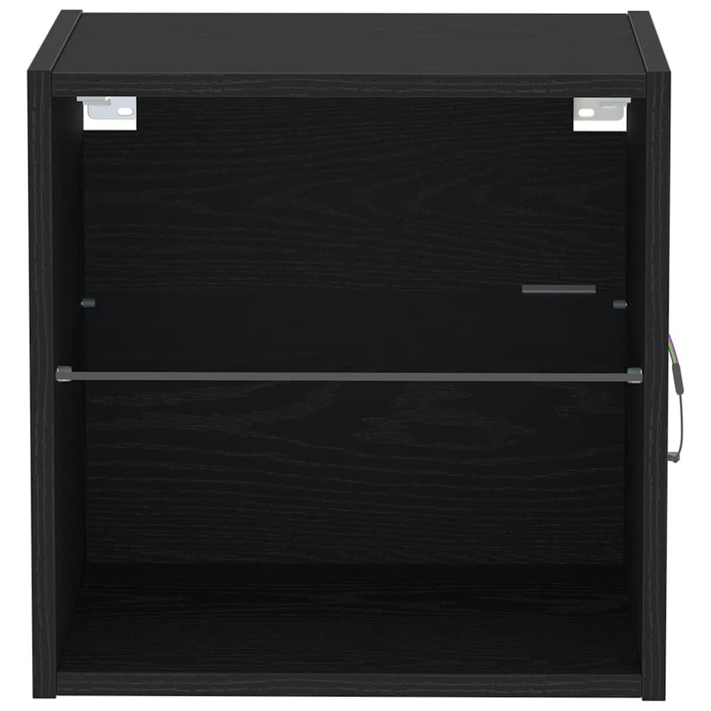 vidaXL Półka wisząca z oświetleniem LED 2 pcs Czarny 40 x 28,5 x 40 cm