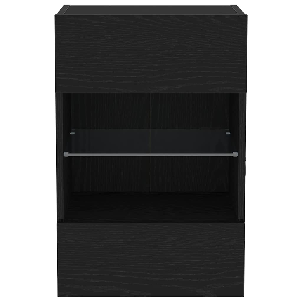 vidaXL Zestaw szafek RTV Ze LED Lights Czarny 40 x 30 x 60,5 cm