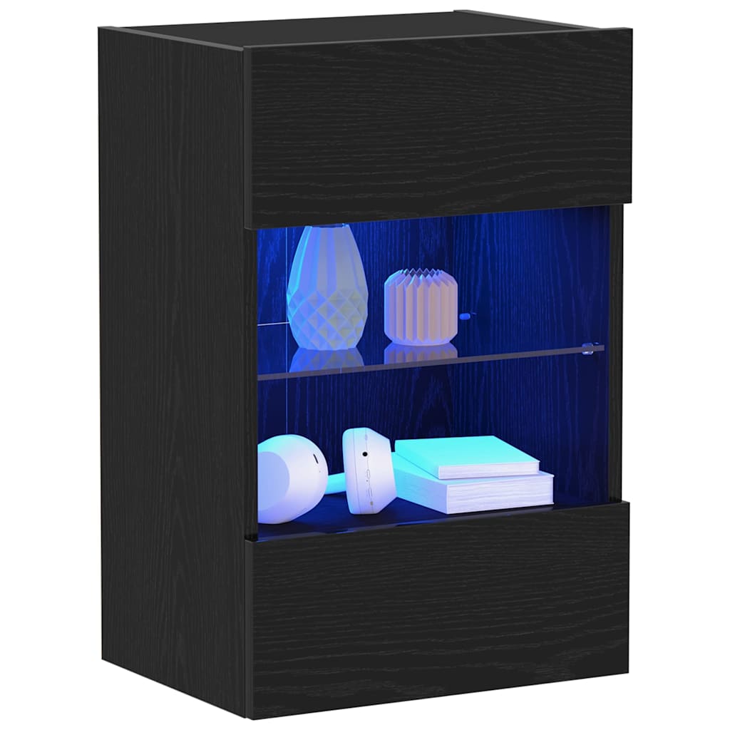 vidaXL Zestaw szafek RTV Ze LED Lights 2 pcs Czarny 40 x 30 x 60,5 cm
