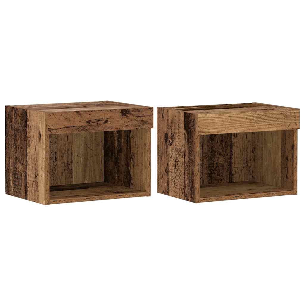 vidaXL Zestaw szafek RTV z LED 2 pcs Stare drewno 40 x 30 x 30 cm