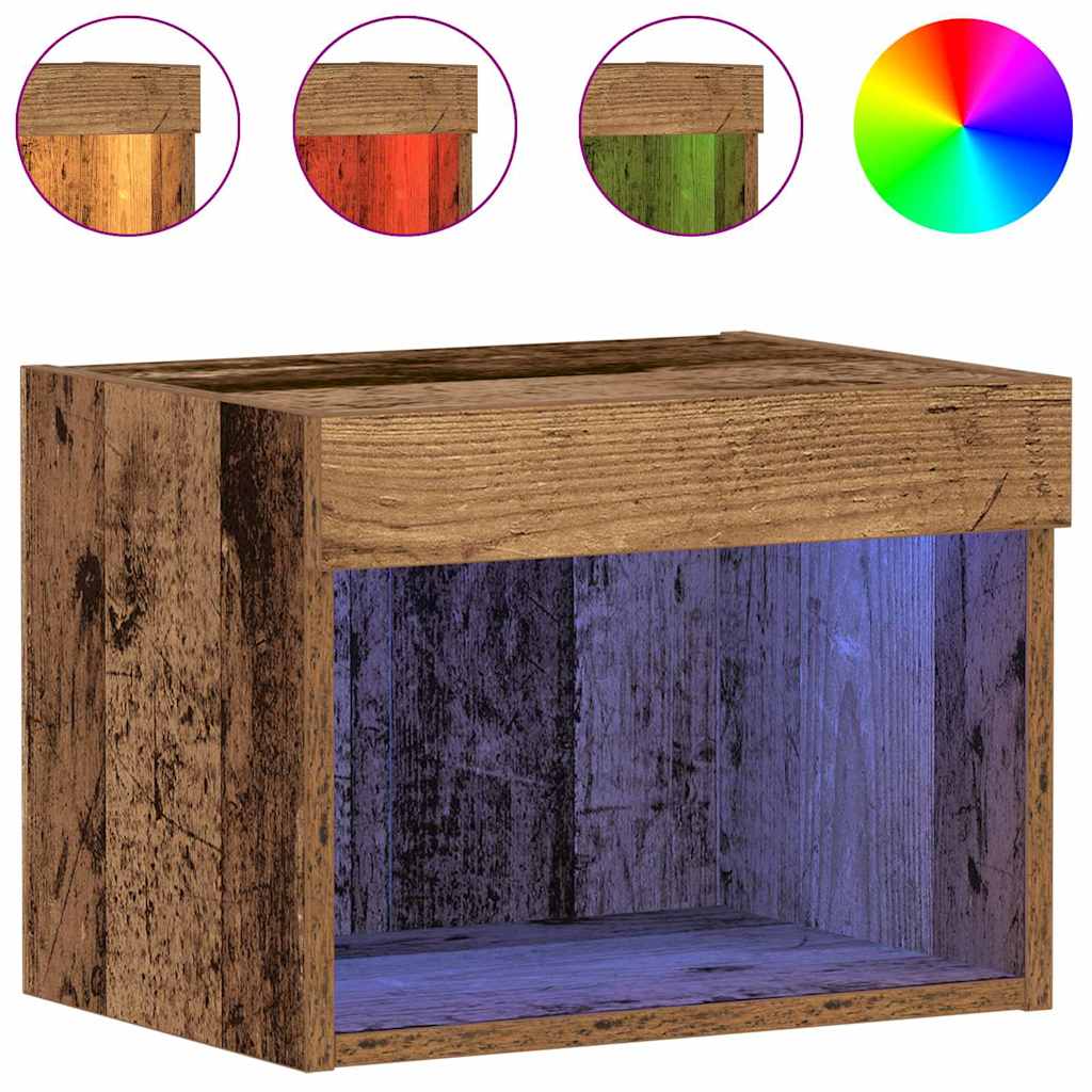 vidaXL Zestaw szafek RTV z LED 2 pcs Stare drewno 40 x 30 x 30 cm