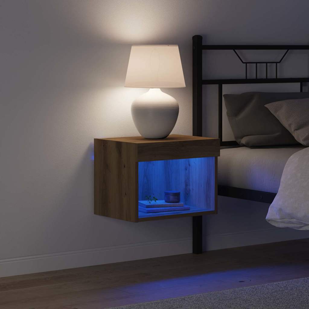 vidaXL Zestaw szafek RTV z LED 2 pcs Dąb rzemieślniczy 40 x 30 x 30 cm