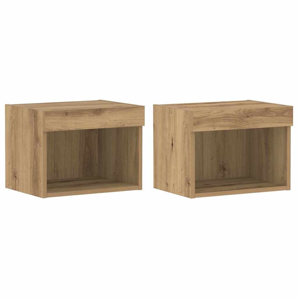 vidaXL Zestaw szafek RTV z LED 2 pcs Dąb rzemieślniczy 40 x 30 x 30 cm