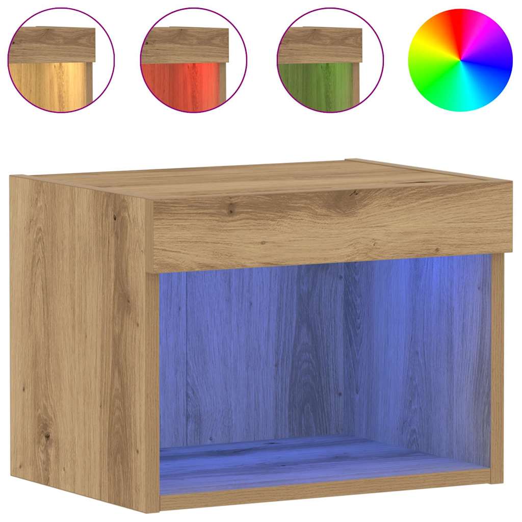 vidaXL Zestaw szafek RTV z LED 2 pcs Dąb rzemieślniczy 40 x 30 x 30 cm
