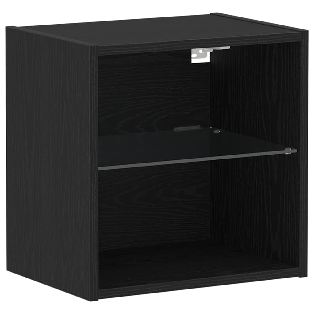 vidaXL Zestaw szafek RTV z LED 2 pcs Czarny Dąb 40 x 30 x 30 cm
