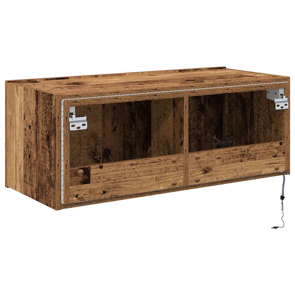 vidaXL Szafka pod telewizor z LED Stare drewno 80 x 35 x 31 cm