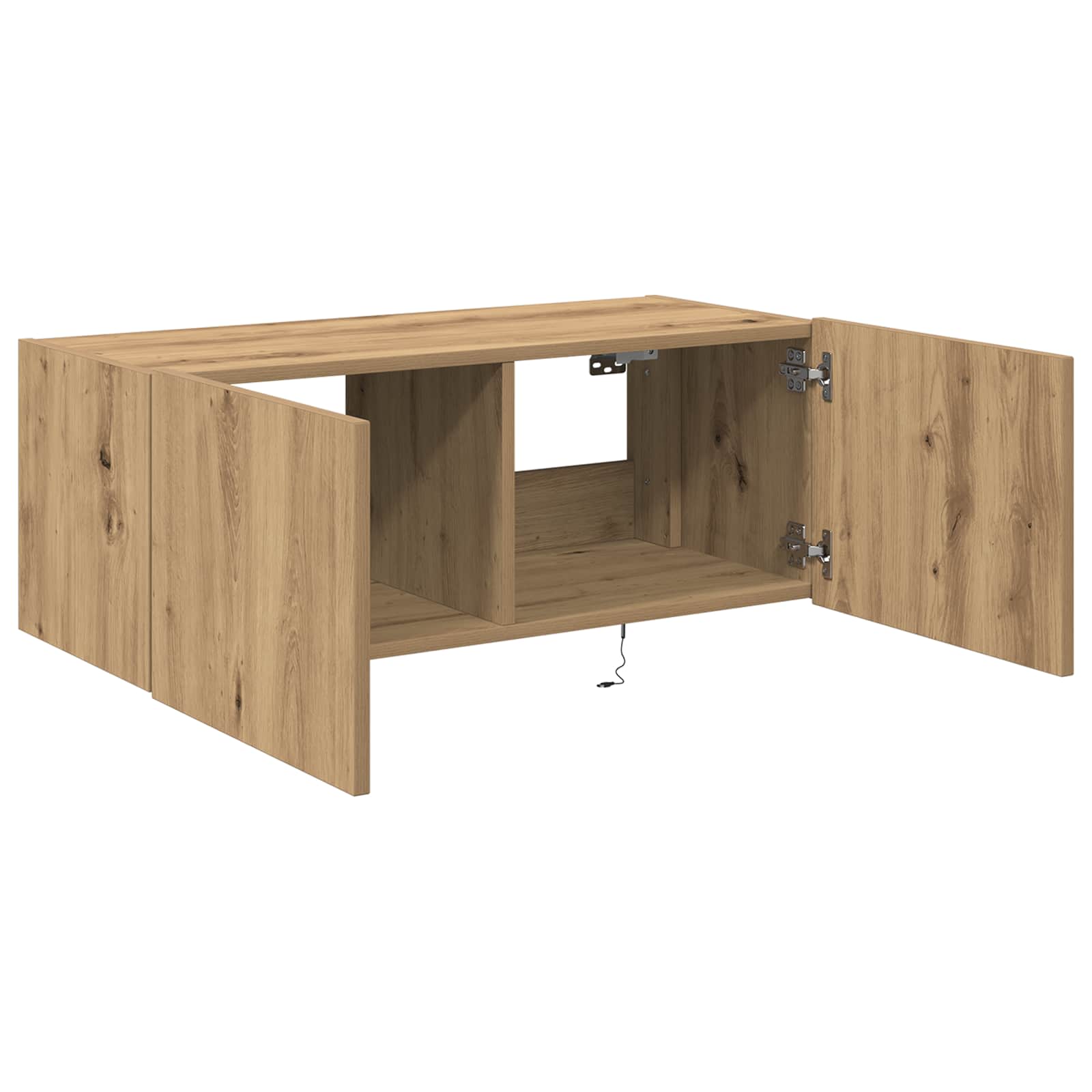 vidaXL Szafka pod telewizor z LED Dąb rzemieślniczy 80 x 35 x 31 cm
