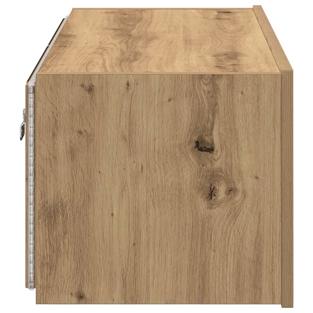 vidaXL Szafka pod telewizor z LED Dąb rzemieślniczy 80 x 35 x 31 cm