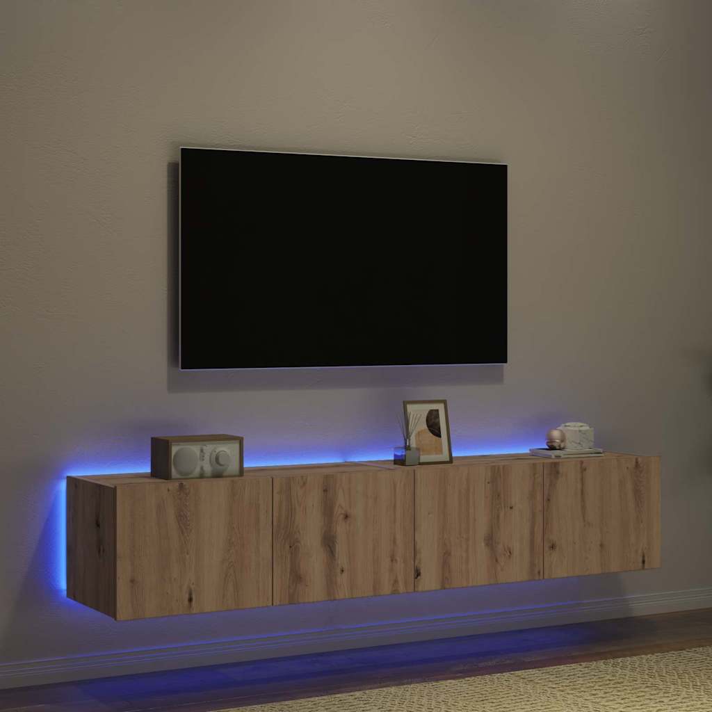 vidaXL Szafka pod telewizor 2 pcs Dąb rzemieślniczy 80 x 35 x 31 cm